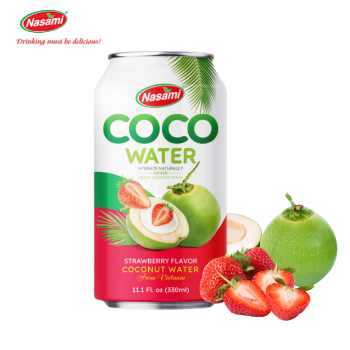 Top Selling Fresh Juice Organic Coconut Water  Strawberry Flavor Good Taste Nasami Brand Coconut Water Vietnam Manufacturer 3