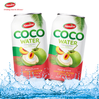 Fresh Coconut Water Peach Flavor Beverage Nasami Brand Nutrition OEM Coconut Water Manufacturers High Quality Made In Vietnam 5