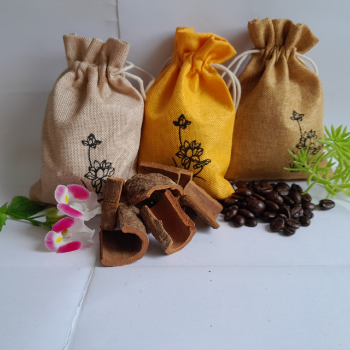 Best Product Natural Aroma Beads Scented Sachet Bag Customized Natural Linen Fabric Sack With Coffee beans 2024 Vietnam 2