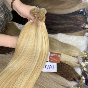 Straight Virgin Human Hair From Vietnam Wholesale Bundles 100% Keratin Nano Tip Color Virgin Hair Nano-Tip Hair 7