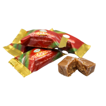 Macapuno Jelly Candy Fast Delivery High Quality Lightly Fatly Coconut Delights Cocoa Coconut Candy Bag Made In Vietnam Manufacturer