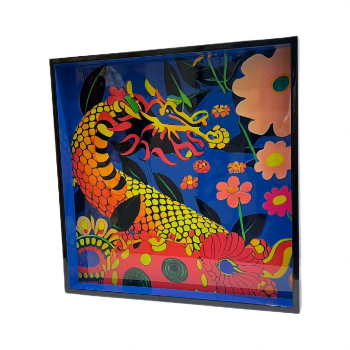 Lacquer Tray Chinoiserie Blue Pagodas Asian Zen 25.5x25.5cm Art Halinhthu Casa Customized From Vietnam Manufacturer 8