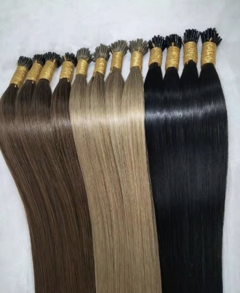 I Tip Hair Extensions Eco Friendly Products 100% Human Hair Unprocessed Virgin Hair Machine Double Weft 3