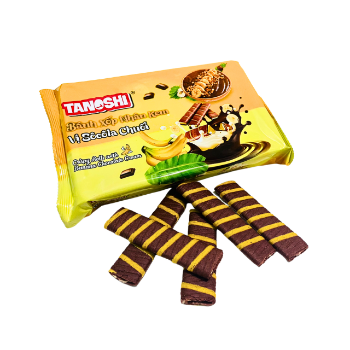 Biscuits Wafers Roll Chocolate Banana Tanoshi Brand Customized Packaging Accepted OEM/ODM Services From Vietnam Manufacturer 4