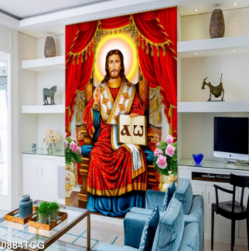 HD Print Oil Art Canvas Printed Jesus Picture Handmade Composite Frame 3