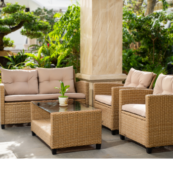 Modern Design Popular Wicker Furniture Langet 4PCS Sofa Set 6