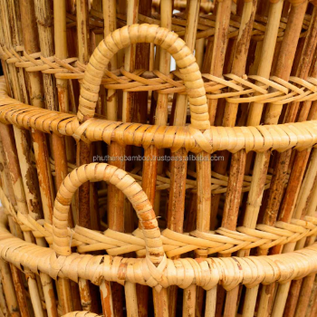 Customized Accept Order Graphic Design Package Logo Top Price Low MOQ Hot Seller Supplier Bamboo Rattan Basket With Handles 4