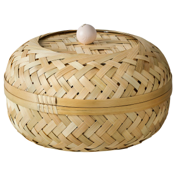 Bamboo basket with lid, Home accessories, Natural materials that are safe for health and aesthetically pleasing, wholesale.