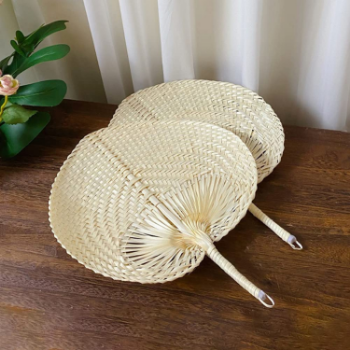 Bamboo Craft Weave Hand Fan Heart/ Handwoven Personalized Palm Hand Fans Rattan Best Choice  Decoration Party 2