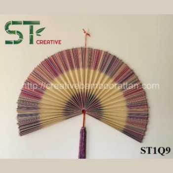 Bamboo Fan Headboard Large Bamboo Fan Handcrafted With Tassel Headboard Wall Hanging Fan Hand Home Decor Wall Art Living Room