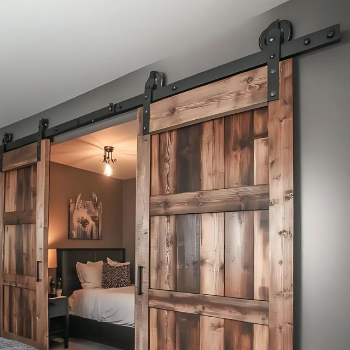 Barn Door Modern With Rail Hardware Soft Wood Wholesale Outdoor Furniture Barn Doors Sliding High Quality Made In Vietnam 7