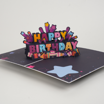 Greeting Birthday Card 3D Card Black Dark Blue Best Choice Luxury Fast Delivery Offset Printing Customized 7