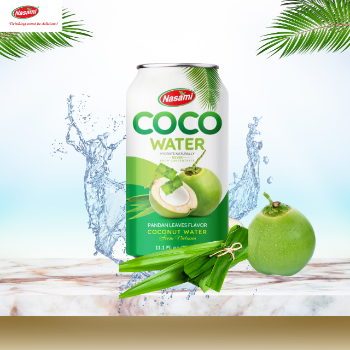 Fresh Coconut Water Pandan Leaves Flavor Beverage Nasami Brand Coconut Water Manufacturers OEM ODM Service Made In Vietnam 2