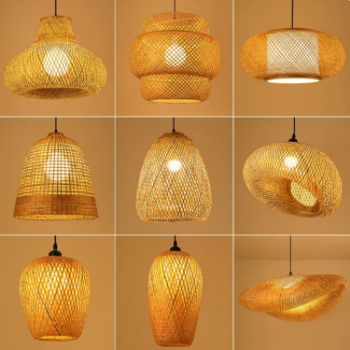 Best Choice Custom Logo Rattan Lampshade Bamboo Pendant Light Modern Indoor Decoration with Handwoven Wicker Custom Size 2