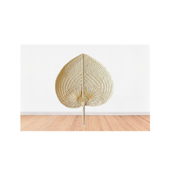 Best Price Handcrafted Hand Fan With Using Natural Bamboo As Material Colorful Heart Shaped Plam Leaf Hand Fan For Summer 1