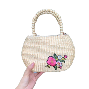 Water Hyacinth Bag Good Quality Handicraft For Holiday Decoration Classic Style Light Brown Color Vietnamese Manufacturer 1