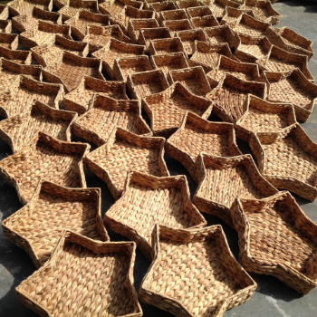 High Quality Water Hyacinth Trays Various Shapes 100% Hand-Woven Handmade Put On Flat Surface Modern Water Hyacinth 8