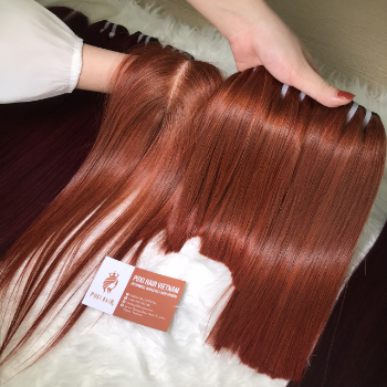 Machine Weft Bone Straight Orange Color Hair Extensions Bulk Sale Virgin Hair Beauty And Personal Care From Vietnam Manufacturer 4