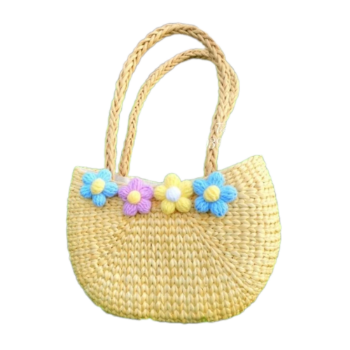 Water Hyacinth Bag Fast Delivery Rattan Bags Women For Gift Classic Style Light Brown Color From Vietnam Manufacturer 2