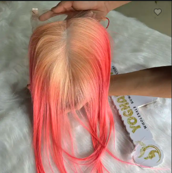 Human Hair Weft 100% Vietnamese Hair Closure Ombre Blond Pink Color High Quality Product Wholesale Price 1