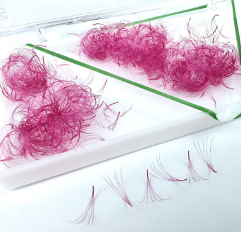 Color Eyelash 5D Volume Pink 5D 7-15Mm Length Long Stem Odm Handmade Silk Eye Makeup Packaging Tray Vietnam 5