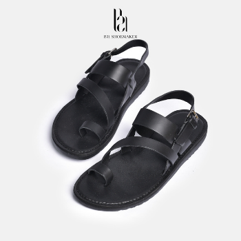 Black Sandals For Men B21 Shoe Maker Wholesale Custom Logo Design Men Beach Shoes Webbing Slipper From Vietnam Manufacturer 2