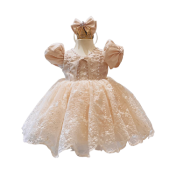 Cheap price Baby Girl Frock Baby Girl Dresses Princess Dress For Girl Puff Sleeve Dress from Vietnam 4