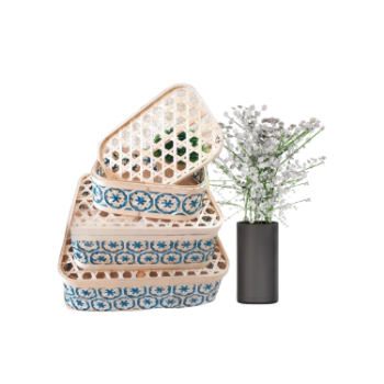 Cheap Price Natural Bamboo Storage Baskets With Handle Woven Bamboo Rattan Decorative Gift Basket Lid 2