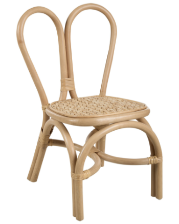 Children's furniture, storage cabinets and baskets made from natural water hyaitnh, creating a warm and safe space, chair