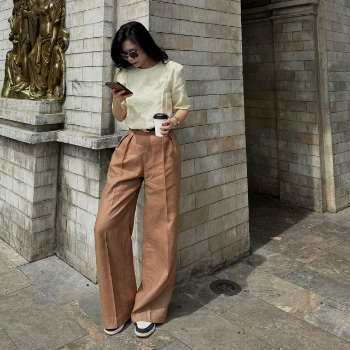 Competitive Price High Quality Washable Women Linen Pants Trousers Wide Leg Pants Women 100% Linen Pants For Women From Vietnam 2