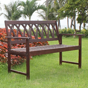 Cris Cross Backrest Garden Bench Wooden Patio Outdoor Wholesale Outdoor Luxury Furniture Garden Bench Wood Made In Vietnam 3