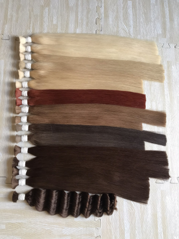 Human Hair Bulk OEM Services 100% Human Hair Unprocessed Raw Virgin Remy Hair Machine Double Weft Genius Weft From Vietnam 3