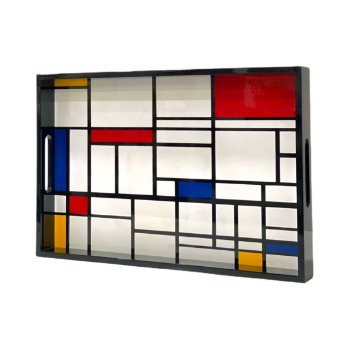 Lacquer Tray Mondrian - Composition With Red Blue And Yellow 45x30cm Halinhthu Casa Fast Delivery Vietnam Manufacturer 4