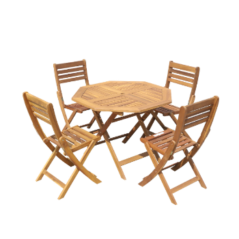 Garden Sets Outdoor Furniture Modern Wood Dining Table Set Octagonal Teak Outdoor Dining Set Factory Price Vietnam Manufacturer 3