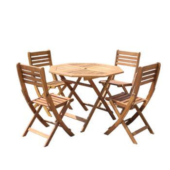 Garden Sets Outdoor Furniture Modern Wood Dining Table Set Octagonal Teak Outdoor Dining Set Factory Price Vietnam Manufacturer