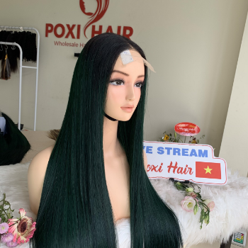 Green Color Bone Straight Wig 26 Weft Hair Extensions human hair wigs 100% Human Hair Vendors Made In Vietnam 3