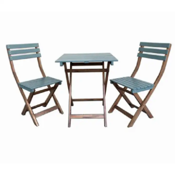 Hot Selling ACACIA WOODEN BISTRO TABLE AND CHAIR SET WITH GREEN COLOR 3D Model Graphic Design Exterior Outdoor Garden Furniture 2