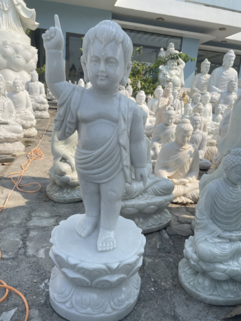 Statue of Buddha's birth Good Price Garden Buddha Statue White Marble OEM ODM Packed In Wooden Case From Vietnam Manufacturer 5