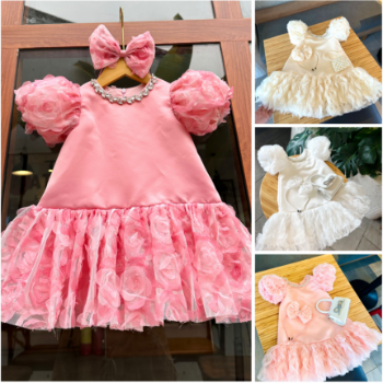 Daily Dresses Ruffled Hem Baby Doll Dress Satin Crepe Fabric Girl's Clothing Girls Dresses High Quality Factory Price OEM ODM Service Made In Vietnam 3