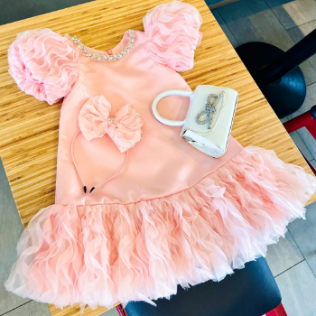 Daily Dresses Ruffled Hem Baby Doll Dress Satin Crepe Fabric Girl's Clothing Girls Dresses High Quality Factory Price OEM ODM Service Made In Vietnam 2