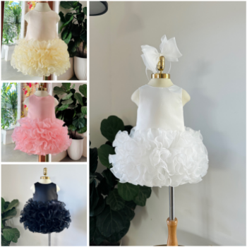 Daily Dresses Straight Dress with Chiffon Skirt Satin Crepe Fabric Girl's Clothing Girls Dresses High Quality Factory Price OEM ODM Service Made In Vietnam 2