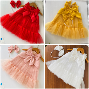 Daily Dresses Baby Doll Dress with Tulle Skirt Satin Crepe Fabric Girl's Clothing Girls Dresses High Quality Factory Price OEM ODM Service Made In Vietnam 1