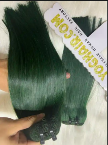 Human Hair Weft 100% Vietnamese Hair Remy Hair Green Color High Quality Product Wholesale Price 2