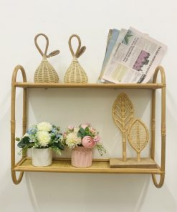 High-grade natural rattan wall shelves are convenient in interior layout 1