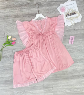 Designer Clothing For Pregnancy Set Pink Silk Shorts B633 Good Choice Anti-Shrink Minimalist Soft Not Discolored Custom Design 8