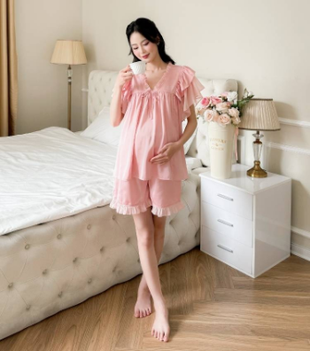 Designer Clothing For Pregnancy Set Pink Silk Shorts B633 Good Choice Anti-Shrink Minimalist Soft Not Discolored Custom Design 6