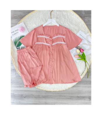 Designer Maternity Clothes Set Pink Lace Silk Shorts B608 Good Choice Anti-Shrink Sweat-Absorbent Soft Custom Logo 2