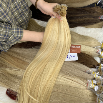 Straight Virgin Human Hair From Vietnam Wholesale Bundles 100% Keratin Nano Tip Color Virgin Hair Nano-Tip Hair 5