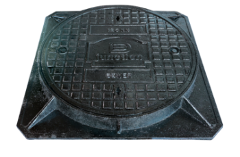 Manhole casting iron Municipal road nodular cast iron manhole cover settlement prevention 800*900 garage rain from Viet nam 1