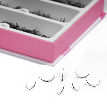 Low MOQ Pre-made Mixed Wispy 5D 7D 9D mix 3 lengths 8-16mm Label Private Custom Packaging Black matte